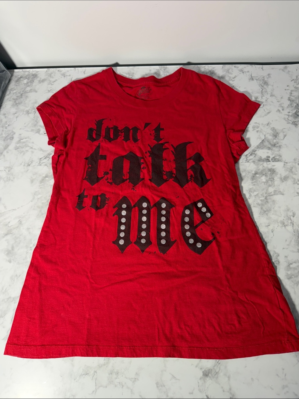 Baby Doll Don’t Talk to Me Graphic Tee Red Women’s Large